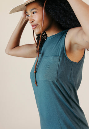 Tank Dress made from TENCEL™ and Organic Cotton Jersey sizes XS-3X color pine green