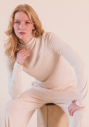 Cream color Modal Ribbed Turtleneck for women sizes XS-3X size inclusive turtleneck / extended sizing women's turtleneck color green