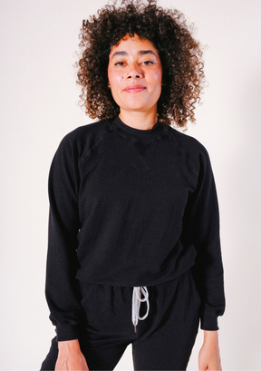 Women's Raglan Organic Cotton + Tencel™ Sweatshirt - Black XS-3X