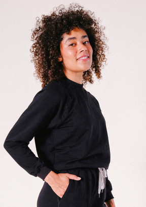 Women's Raglan Organic Cotton + Tencel™ Sweatshirt - Black XS-3X