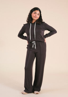 Betty Modal Wide Leg Pant - Dark Chocolate