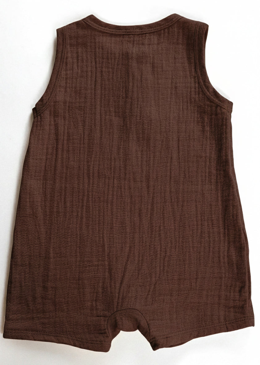 Organic cotton gauze baby onesie made in America