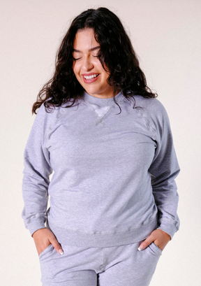 Women's Raglan Organic Cotton and Tencel™ Sweatshirt - Heather Gray XS-3X