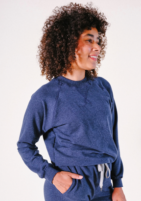 Women's Raglan Organic Cotton + Tencel™ Sweatshirt - Heather Lake XS-3X