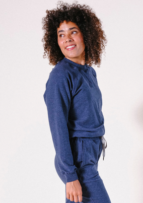 Women's Raglan Organic Cotton + Tencel™ Sweatshirt - Heather Lake XS-3X