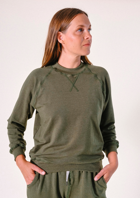 Women's Raglan Organic Cotton and Tencel™ Sweatshirt - Moss XS-3X