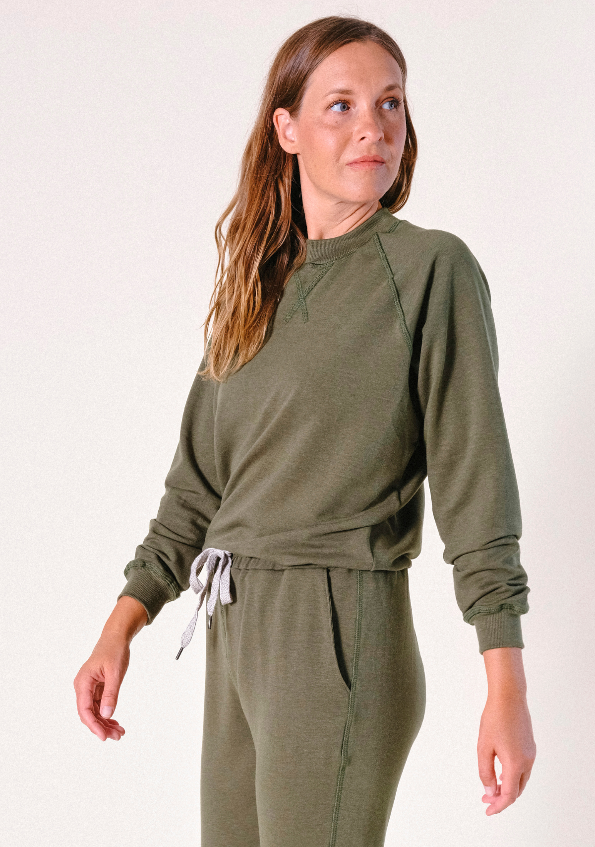 Women's Raglan Organic Cotton and Tencel™ Sweatshirt - Moss XS-3X