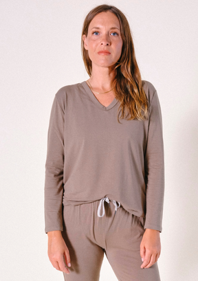 Women's Bamboo Jersey Pajama Shirt color Olive XS-3X