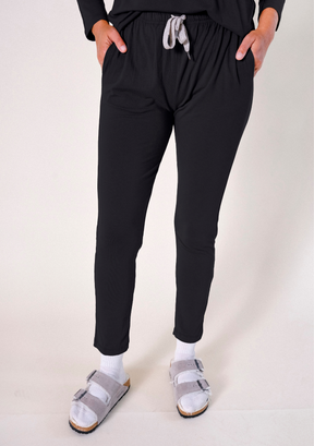 Women's Bamboo Jersey Pajama Pant Black sizes XS-3X sustainable and ethical