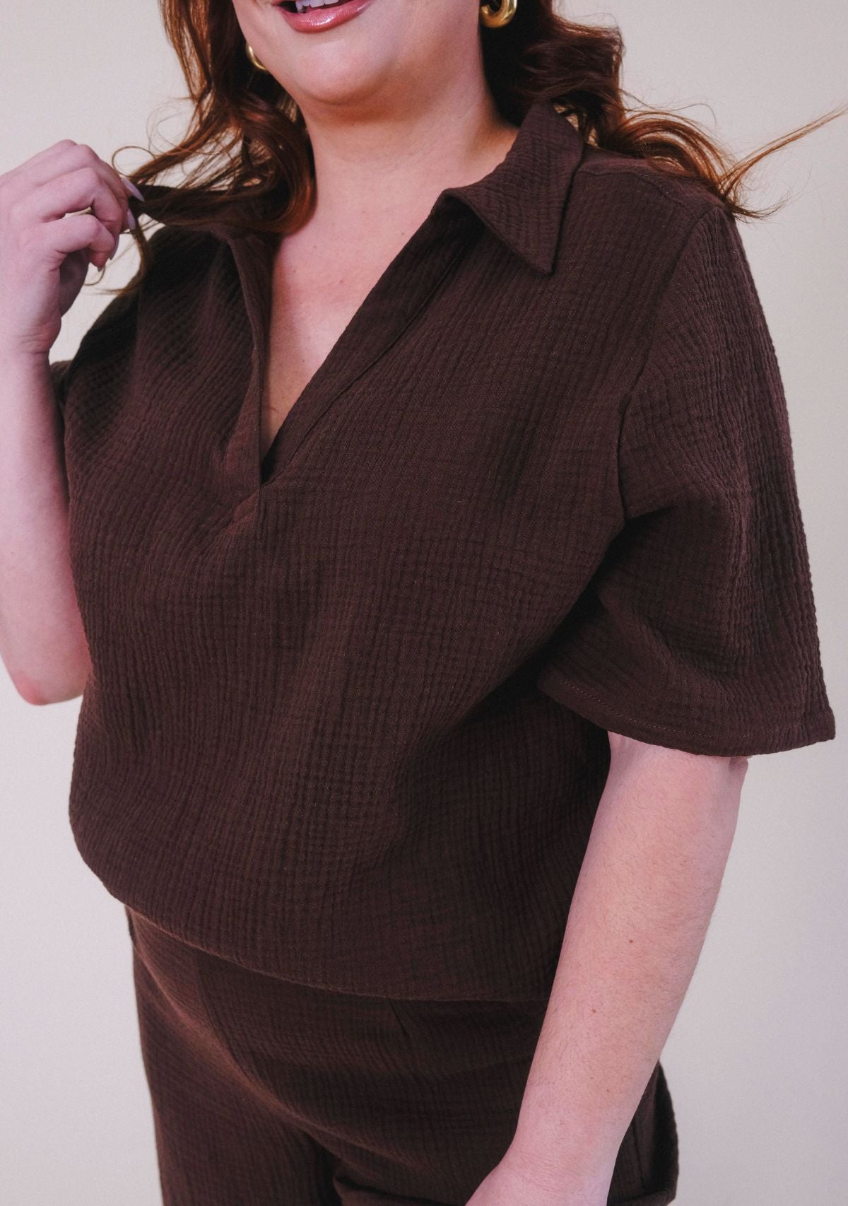 Poplinen x Simone Women's Organic Cotton Gauze Summer Shirt sizes XS-3X made ethically in California