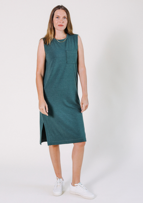 Tank Dress made from TENCEL™ and Organic Cotton Jersey sizes XS-3X color pine green