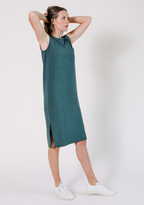 Tank Dress made from TENCEL™ and Organic Cotton Jersey sizes XS-3X color pine green