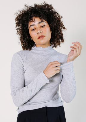Gray ribbed turtleneck on sale