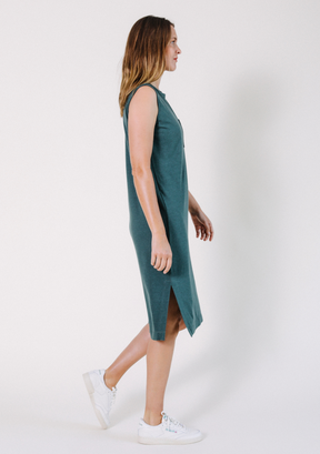Tank Dress made from TENCEL™ and Organic Cotton Jersey sizes XS-3X color pine green