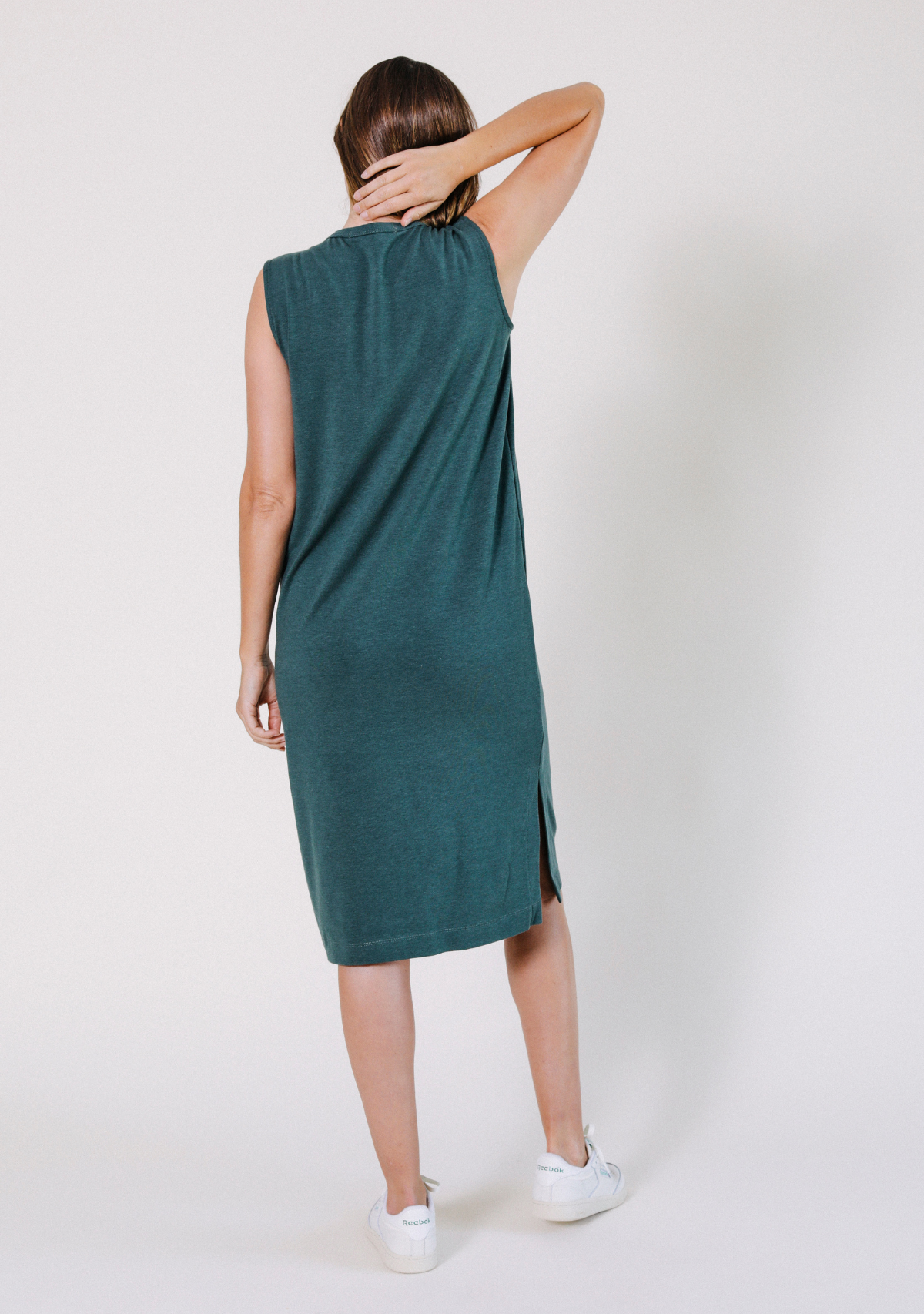 Tank Dress made from TENCEL™ and Organic Cotton Jersey sizes XS-3X color pine green