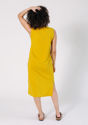 Tank Dress made from TENCEL™ and Organic Cotton Jersey sizes XS-3X color golden yellow