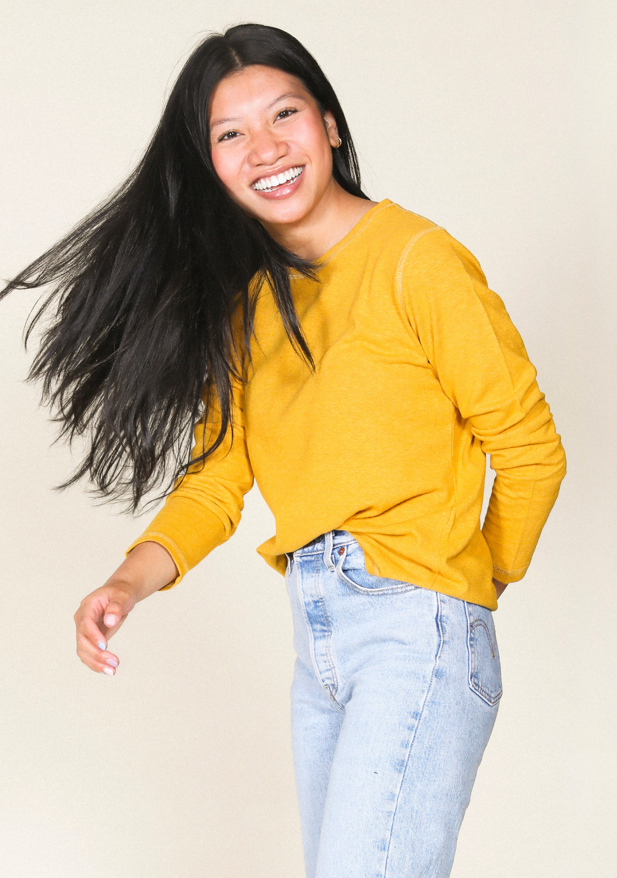 Yellow Hemp Tee for Women Size Inclusive