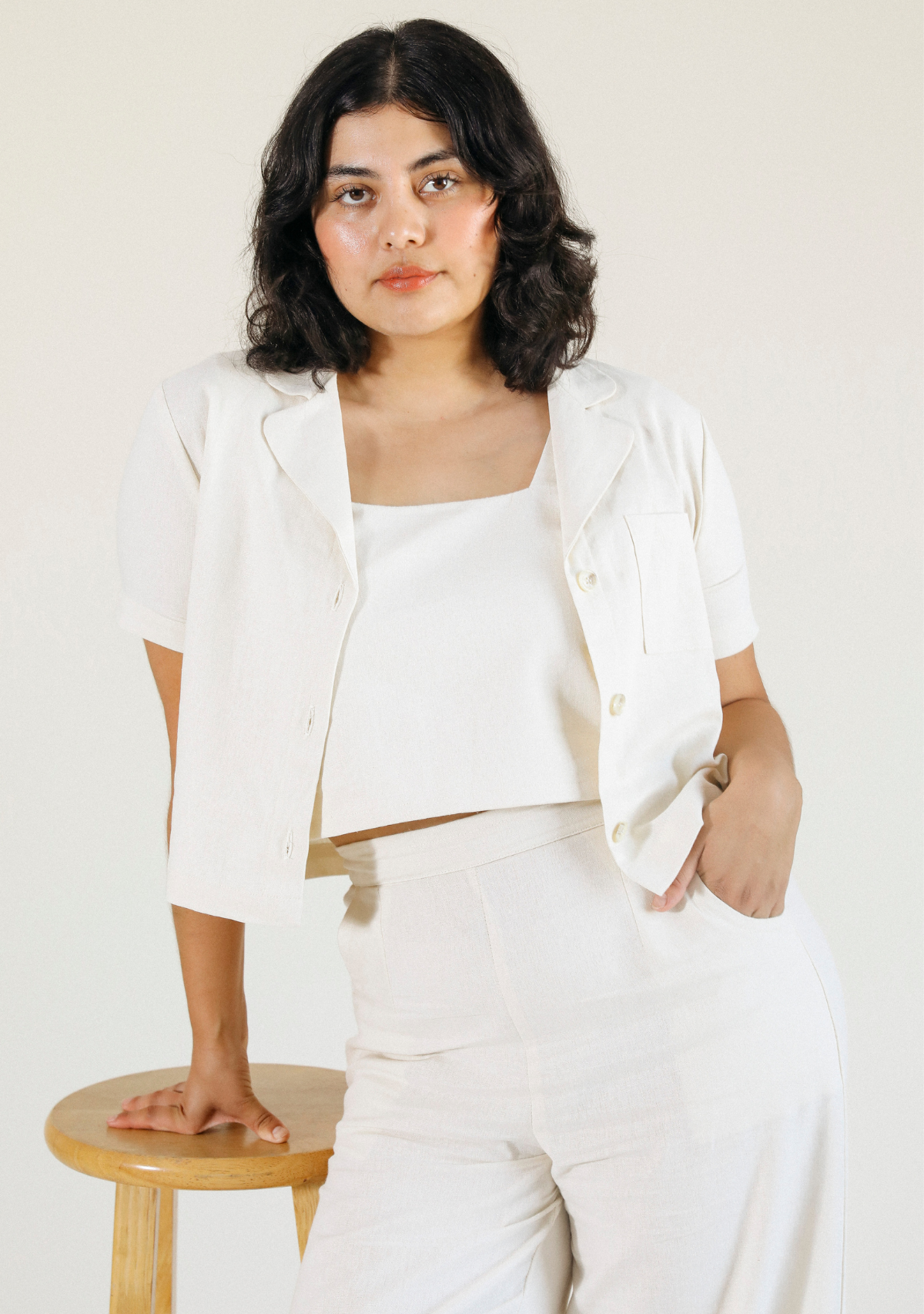 Women's Short Sleeve Linen Shirt Sizes XS-3X ethically and sustainably made