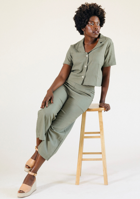 Women's Short Sleeve Linen Shirt Sizes XS-3X ethically and sustainably madeWomen's Short Sleeve Linen Shirt Sizes XS-3X ethically and sustainably made