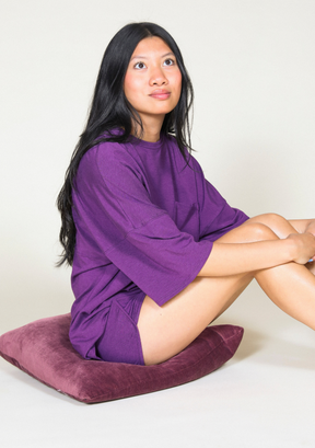 Women's Tencel Oversize Sleep Tee Loungewear Plum