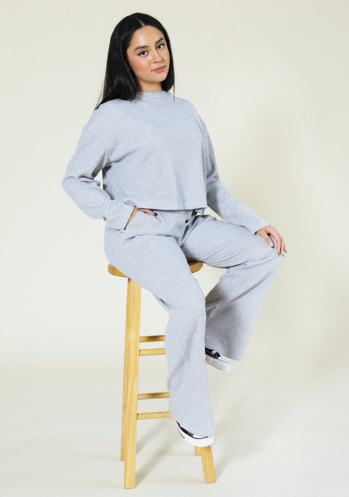 Organic Cotton Pajama Waffle Top Women's Sizes XS-3X made ethically in California.