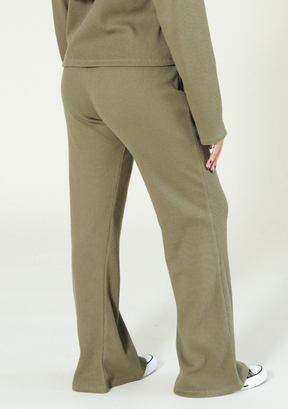 Marcela Organic Cotton Waffle Pant - Olive