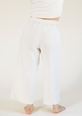 women's linen pant size XS-3X size inclusive color ivory